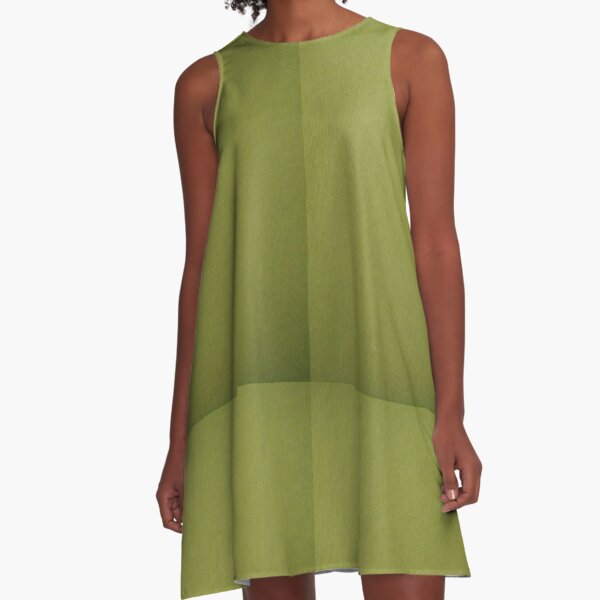 Green, surface, homogenous, smuth A-Line Dress