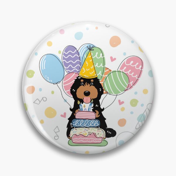 Item preview, Black Tri Colored Cockapoo Cavapoo Birthday Party designed and sold by Lulupainting.