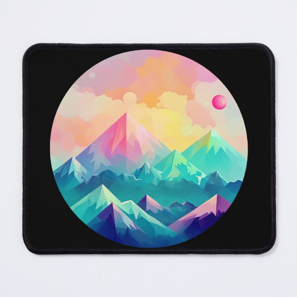 Item preview, Mountain Sunset: Gradient Lowpoly Circle Art designed and sold by Yambuto.