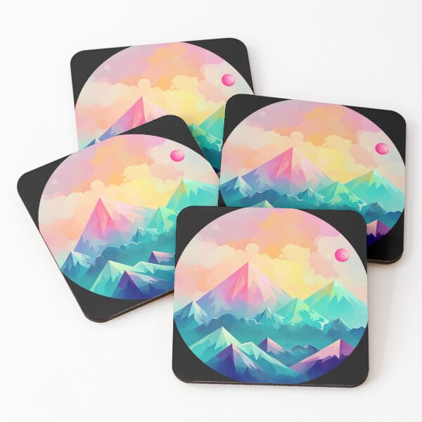 Item preview, Mountain Sunset: Gradient Lowpoly Circle Art designed and sold by Yambuto.