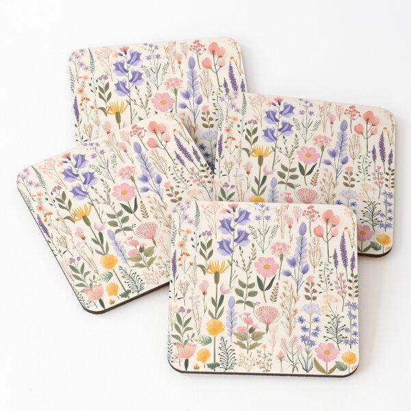 Item preview, (Non Pattern)Enchanted Flora: Boho Art Minimalist pastel-colored wildflowers. designed and sold by AlienSkinEyes.