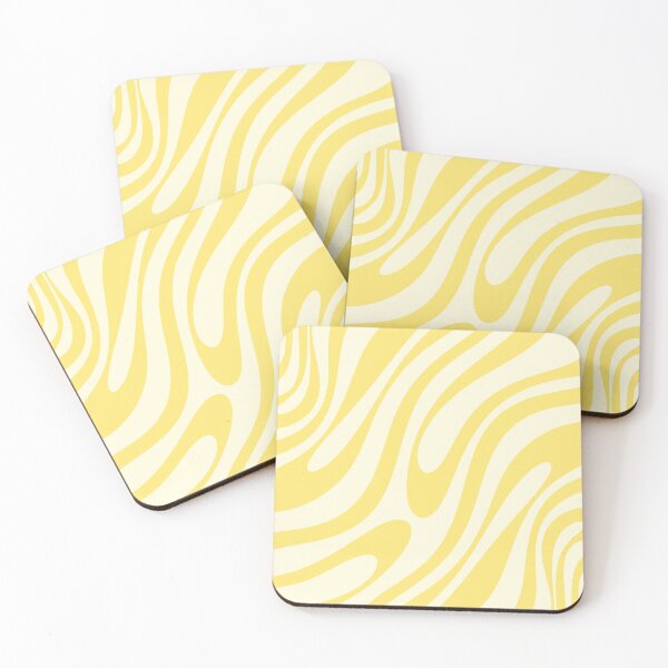 Item preview, Wavy Loops Retro Abstract Pattern in Yellow designed and sold by kierkegaard.