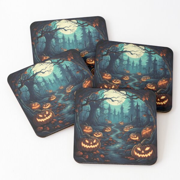 Item preview, Halloween Gothic Forest with Glowing Jack O Lanterns designed and sold by artfulbitsbyk.