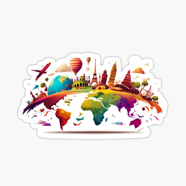 Trip Around the World Travel Sticker