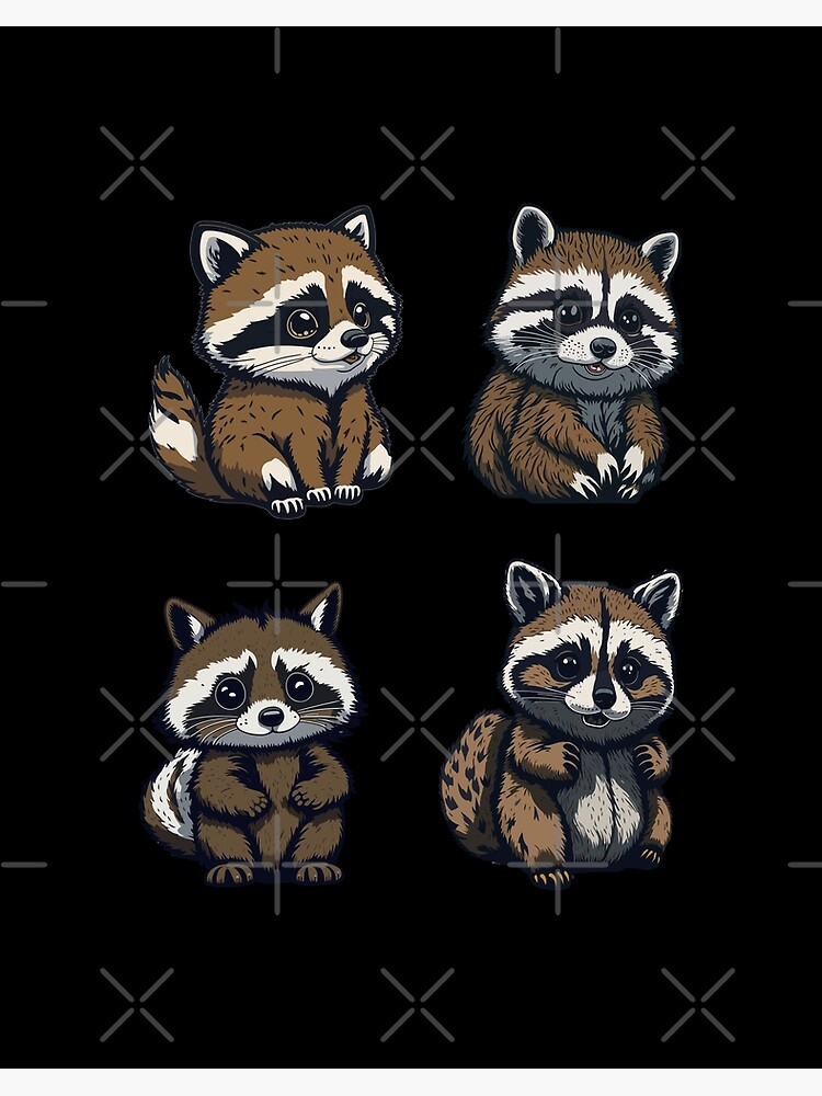 Cute cartoon raccoon  Sticker for Sale by Yaragold