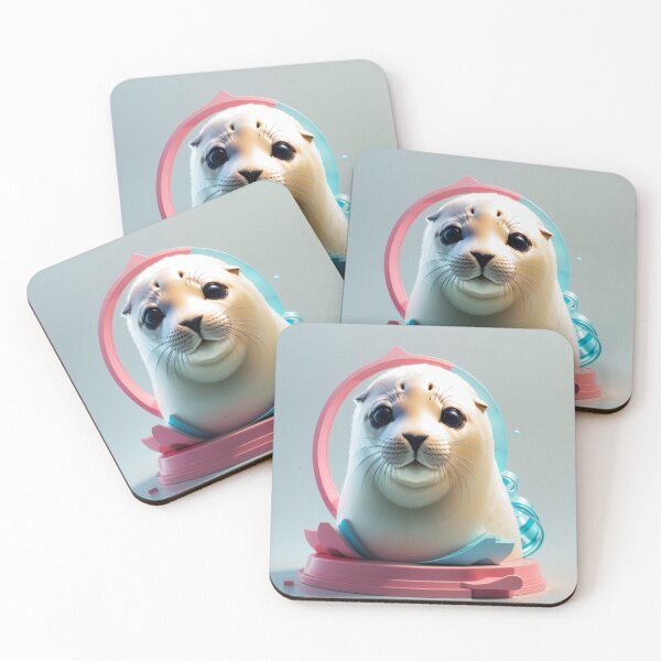Item preview, White Cute Seals designed and sold by SealsHaven.