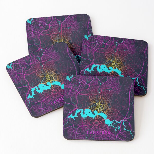 Item preview, Canberra City Map of Australia - Neon designed and sold by deMAP.