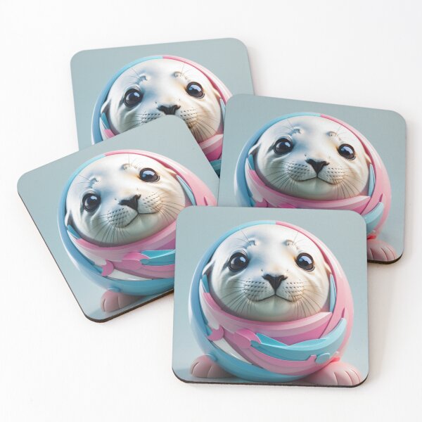 Item preview, White Cute Seals designed and sold by SealsHaven.
