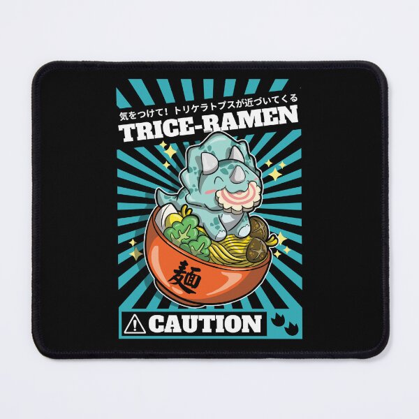 Item preview, Trice-ramen - Triceratops eating a bowl of ramen. Danger! Caution dinosaur approaching  designed and sold by The magic  Yellow bus.