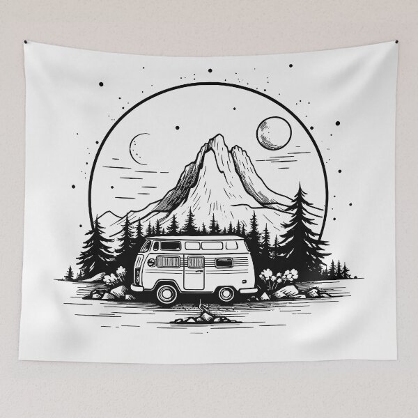 Item preview, Retro Travel: Vintage Adventure Camping Car designed and sold by ArtByKattie.