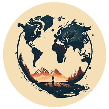 Imagen de la obra Travel World Map Footprints de ArchieDid