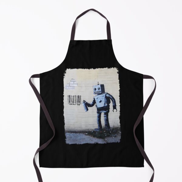 Item preview, Banksy graffiti smiling Robot and barcodes Better Out Than In New York City residency on brick wall  	 designed and sold by mkocdgfvd56.