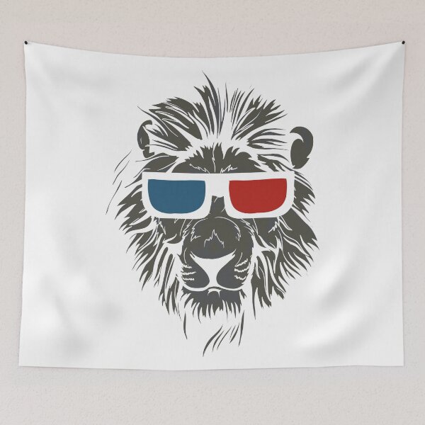 Item preview, Lion with 3D sunglasses designed and sold by BALONROSU.
