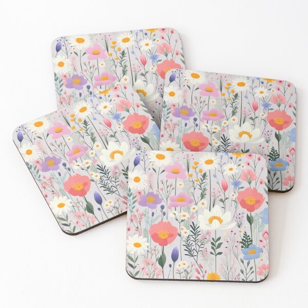 Item preview, (Non Pattern)Enchanted Flora: Boho Art Minimalist pastel-colored wildflowers. designed and sold by AlienSkinEyes.