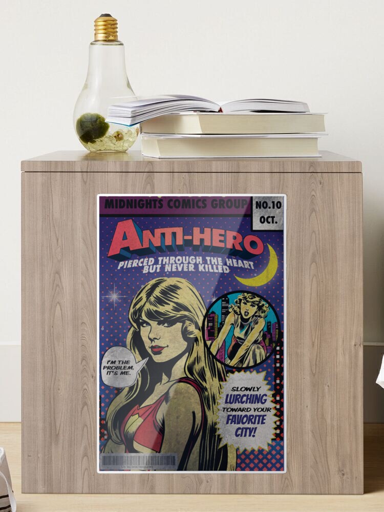 anti hero vintage comic taylor swift inspired midnights, the eras tour 2023  merch, gift for  Sticker for Sale by LeliaAufderhar