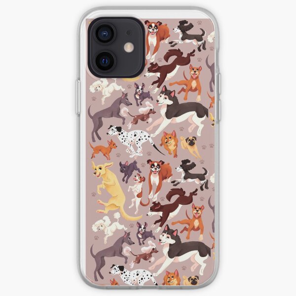 Dog Breed Pattern Illustration iPhone Soft Case