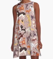 Dog Breed Pattern Illustration A-Line Dress