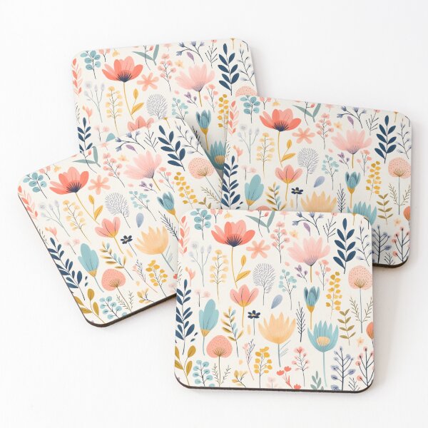 Item preview, (Non Pattern) Enchanted Flora: Boho Art Minimalist pastel-colored wildflowers. designed and sold by AlienSkinEyes.