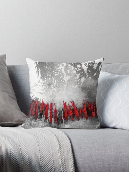 Grey And Red Pillows Cushions for Sale Redbubble