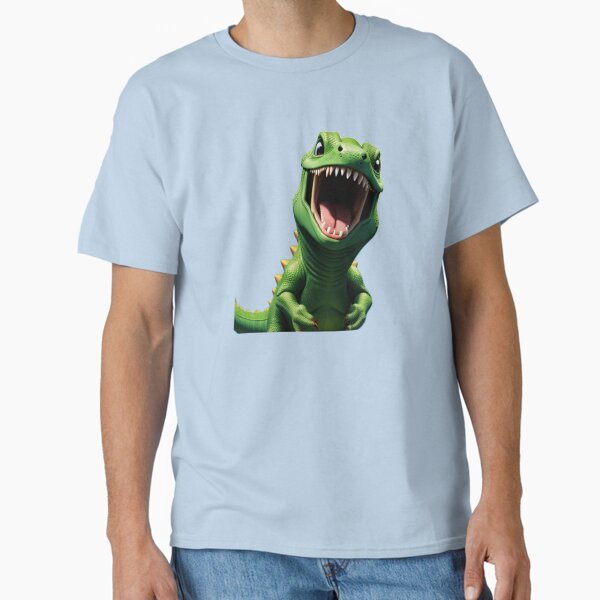Grüner Dino lächelt in die Kamera Classic T-Shirt