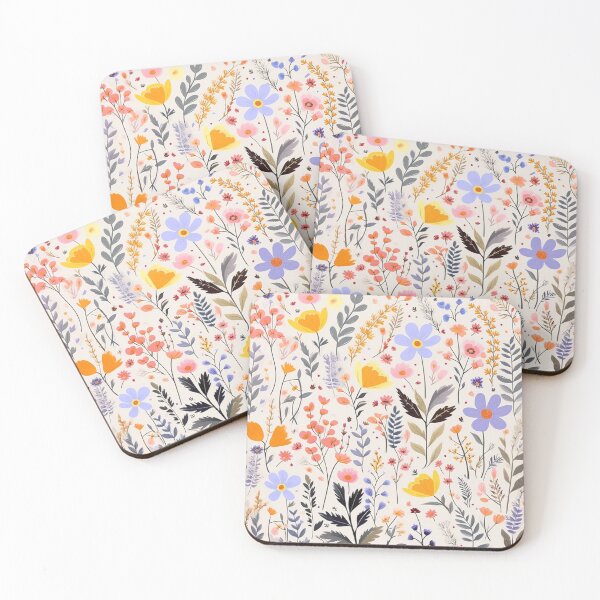 Item preview, (Non Pattern) Enchanted Flora: Boho Art Minimalist pastel-colored wildflowers. designed and sold by AlienSkinEyes.