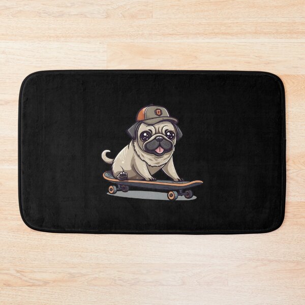 Item preview, Cute Pug Skating Lover Theme Design, Pug Skater Art Pet Dog designed and sold by MysteriousJ.
