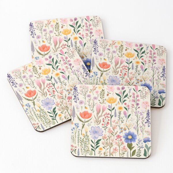 Item preview, (Non Pattern) Enchanted Flora: Boho Art Minimalist pastel-colored wildflowers. designed and sold by AlienSkinEyes.