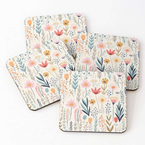Item preview, (Non Pattern) Enchanted Flora: Boho Art Minimalist pastel-colored wildflowers. designed and sold by AlienSkinEyes.