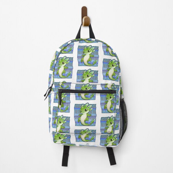 Item preview, Green Axolotl Sticker Design With Blue Text Block by ZeesDesign designed and sold by ZEESDESIGN.