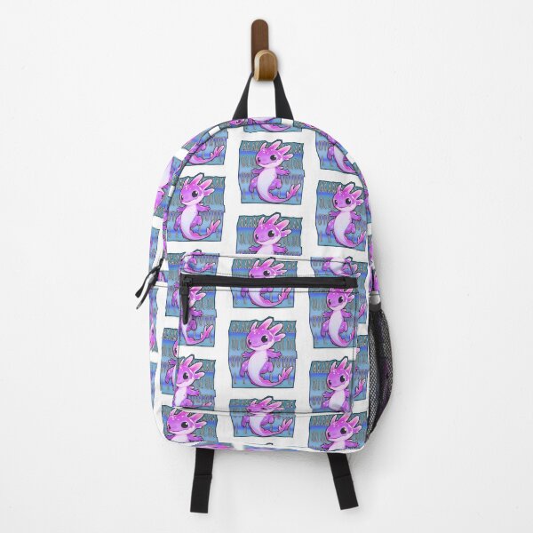 Item preview, Pretty Purple Axolotl Sticker Design With Blue Text Block by ZeesDesign designed and sold by ZEESDESIGN.
