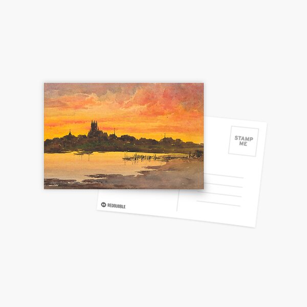 Sunset, Nantucket in Watercolour | P254 Postcard
