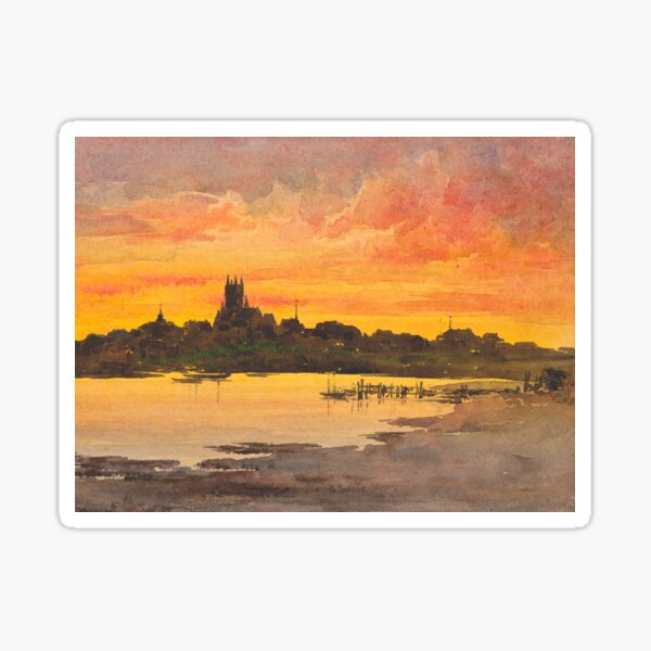 Sunset, Nantucket in Watercolour | P254 Sticker