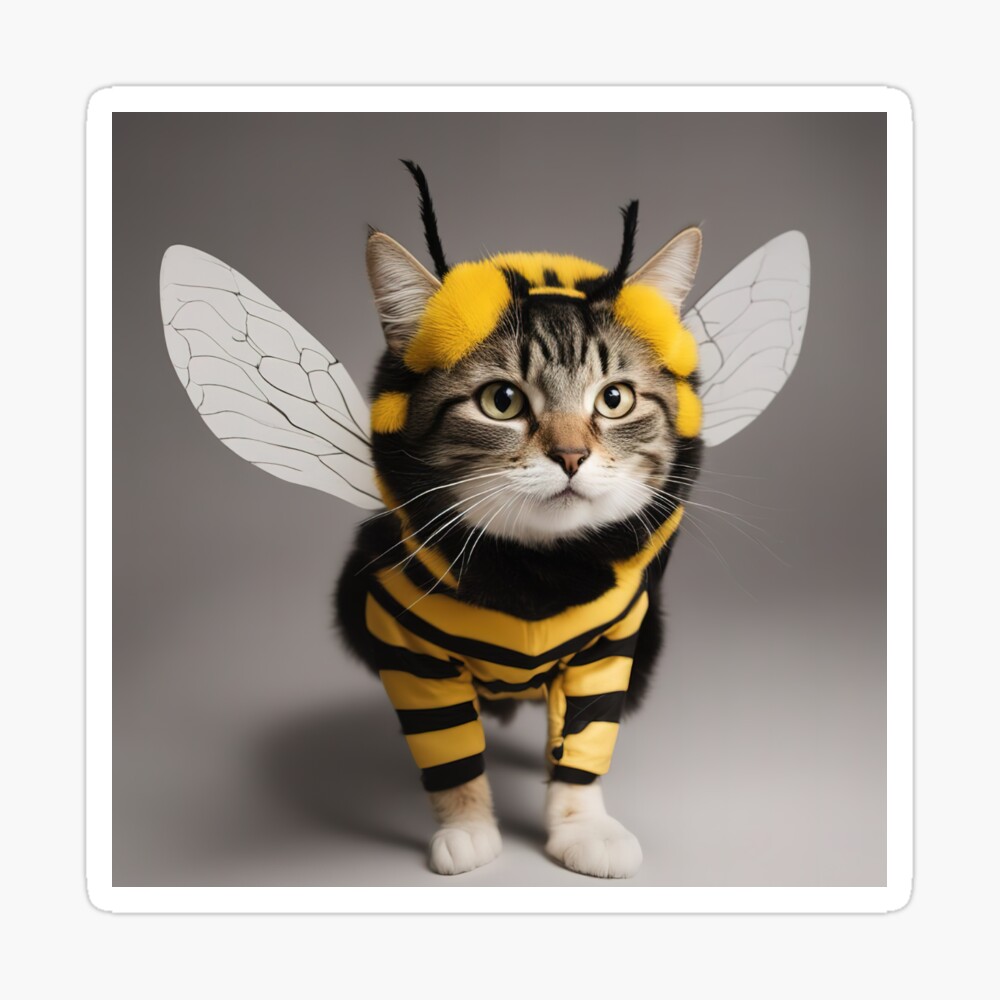 Cat bee wearing costume Pin for Sale by Remco Kouw