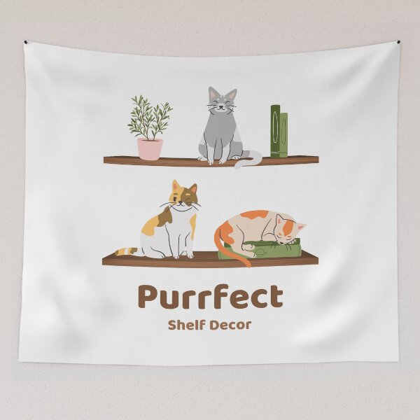 Item preview, Purrfect Shelf Decor cats designed and sold by DestinyPrint.