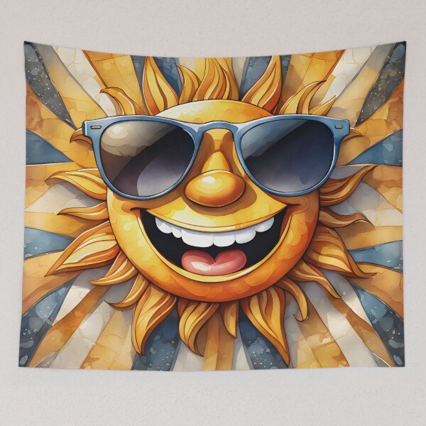 Item preview, Sunny Smiles - Cheerful Sun with Sunglasses Wall Art designed and sold by puravidavisions.