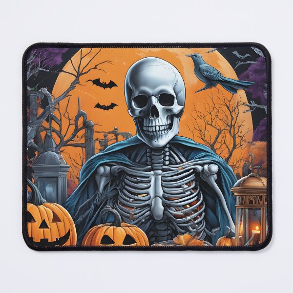 Item preview, laughing skeleton in the cemetery, happy Halloween designed and sold by Mauswohn.