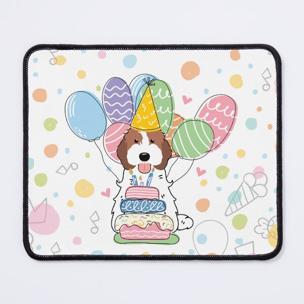 Item preview, Chocolate White Cockapoo Cavapoo Birthday Party designed and sold by Lulupainting.