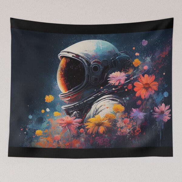 Item preview, Floral Spaceman Portrait Painting designed and sold by LukesDrawings.