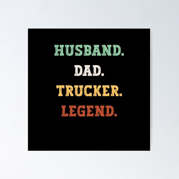Item preview, Retro Husband Dad Trucker Legend - Funny Gift for Truck Driver designed and sold by AITeeGenius.