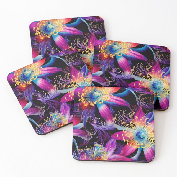Item preview, Neon Passion Blooms designed and sold by TheFrenchVegan.