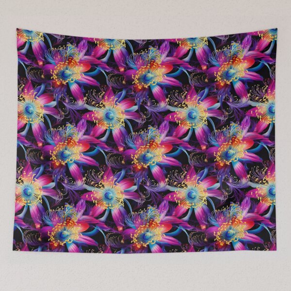 Item preview, Neon Passion Blooms designed and sold by TheFrenchVegan.