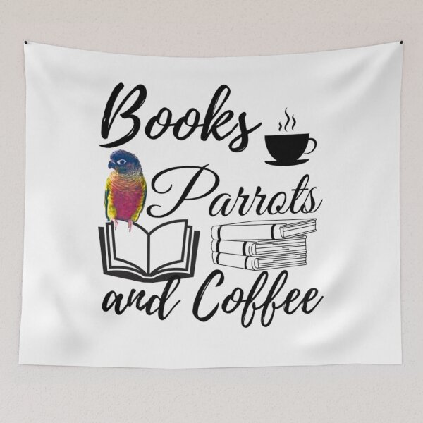 Item preview, Books, Parrots and Coffee quote | Bird, Parrots, reading, relaxing designed and sold by TatianaLG.