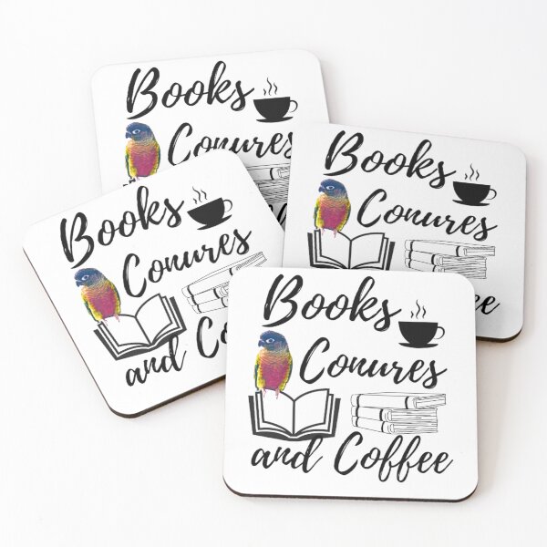 Item preview, Books, Conures and Coffee quote | Bird, Parrots, reading, relaxing designed and sold by TatianaLG.