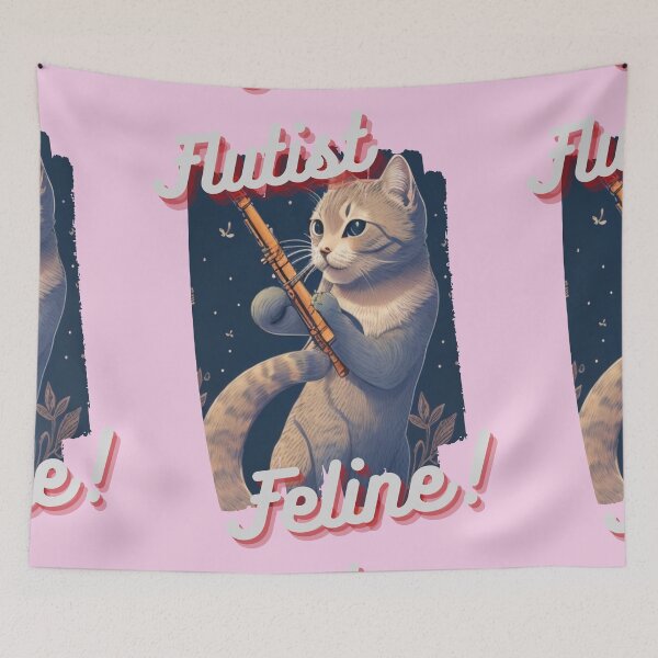 Item preview, Flutist Cat: "Flutist Feline" designed and sold by LionCreativeHub.