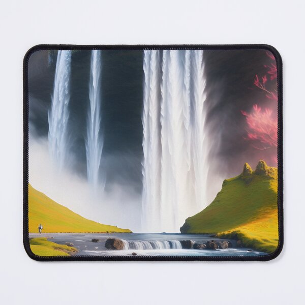 Item preview, Seljalandfoss: An Enchanting Artistic Tribute designed and sold by Ceemko's Vintage Corner.