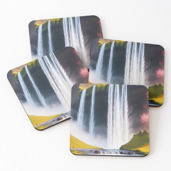 Item preview, Seljalandfoss: An Enchanting Artistic Tribute designed and sold by Ceemko's Vintage Corner.