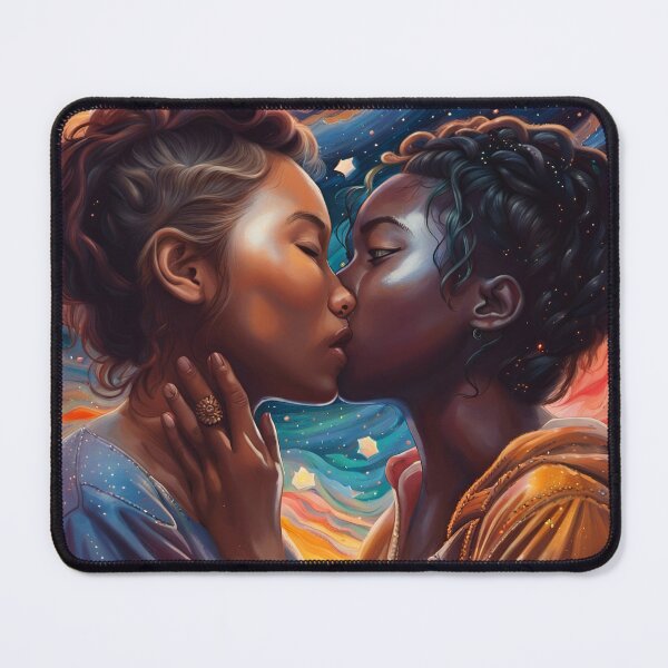 Item preview, Black and Asian Women Kiss Art Portrait designed and sold by Clark81.