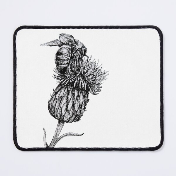 Item preview, Bee black white on a thistle - save the bees environmental protection designed and sold by wejollydigitals.