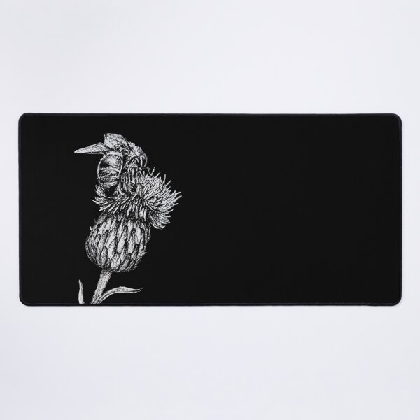 Item preview, Bee black white on a thistle - save the bees environmental protection designed and sold by wejollydigitals.