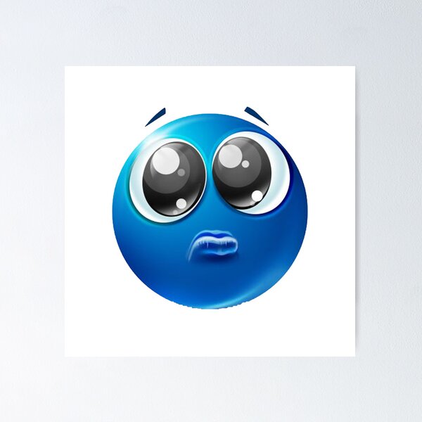 blue roblox emoji Poster for Sale by goon-street